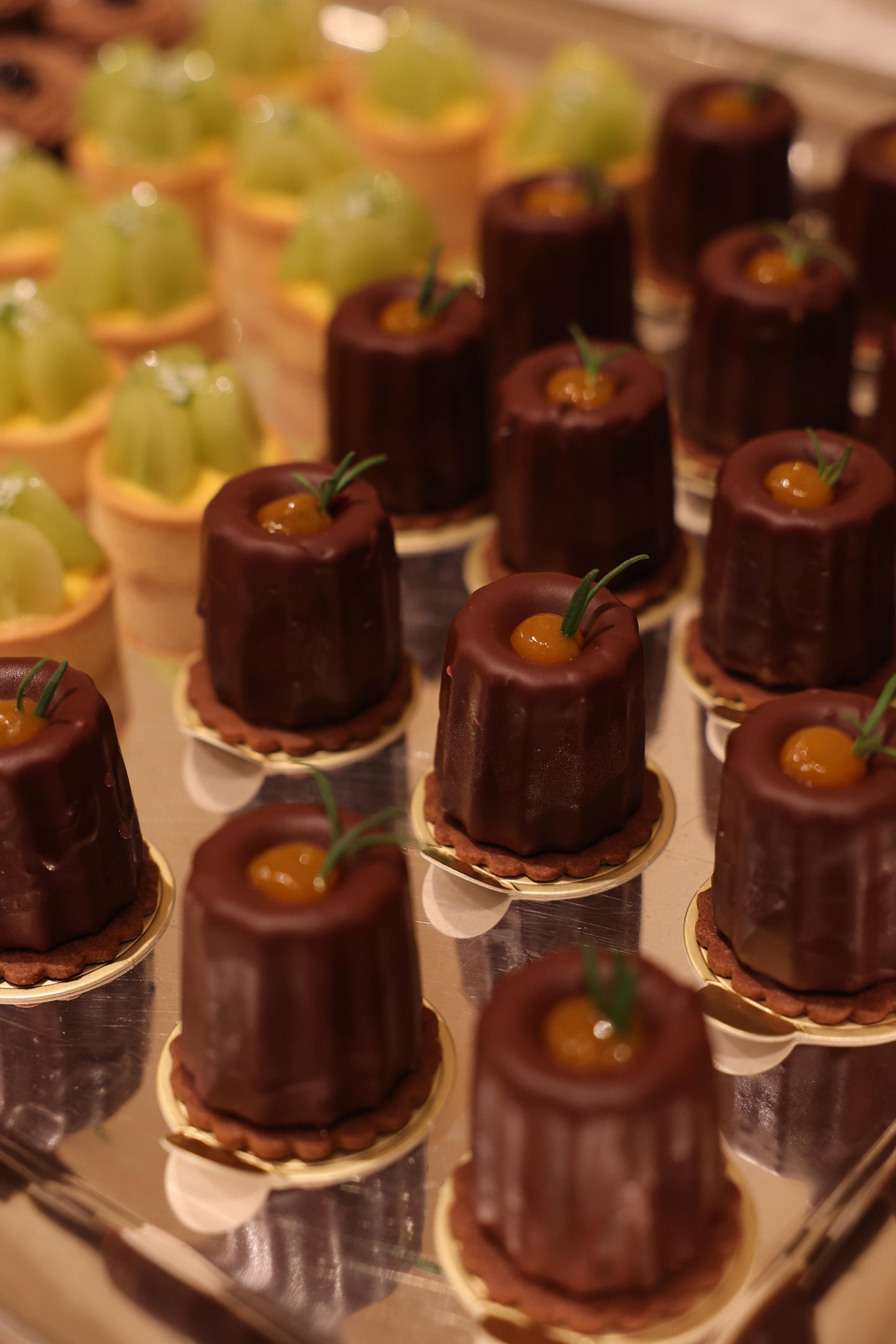 Mini Hojicha Apricots Mousse Cake